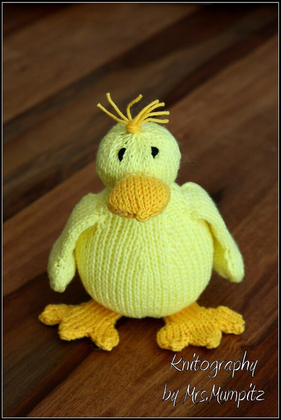 Duck knitting pattern, easy toy duck knitting pattern PDF download, cute DIY ...
