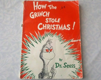 Items similar to How The Grinch Stole Christmas, Dr. Seuss Book-Clock ...