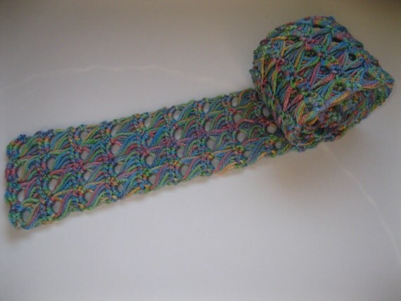 scarf broomstick lace crochet accent pattern / to Ready Colors Rainbow Broomstick Crocheted Scarf Lace / Scarf in