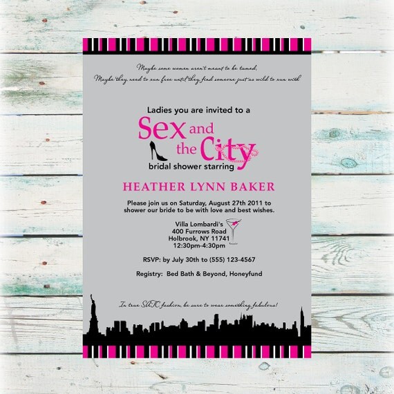 Sex And The City Bridal Shower Invitation Diy Digital File 6972