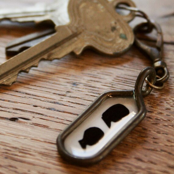 Items similar to Custom Silhouette Keychain . Two Stacked Images on Etsy