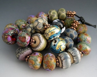 Naos Glass One of Each Bead Pair Mega Set 28 beads Made To Order Artisan Glass Beads Handmade Lampwork Beads SRA