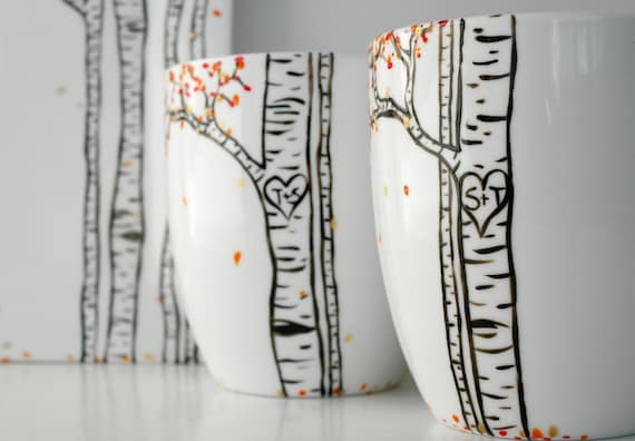 Birch Tree Personalized Mugs