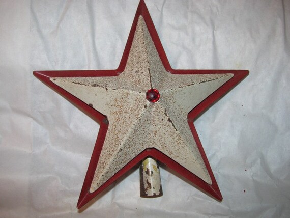 Primitive Christmas Tree Star Topper Metal Tin by TheIDconnection