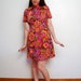 1970s / floral / psychedelic mod dress / empire waist / baby doll / S-M