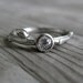 Small Rose Cut Grey Diamond Twig Ring in White Gold