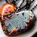 Statement Jewelry for Halloween - Mummy & Me Necklace - giant resin glitter heart Halloween pendant necklace OOAK big unique bling handmade