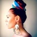 African Mask Tribal Beaded Hoop Earrings