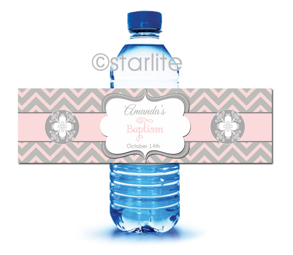 Baptism water bottle labels Girl Baptism Bottle by starwedd