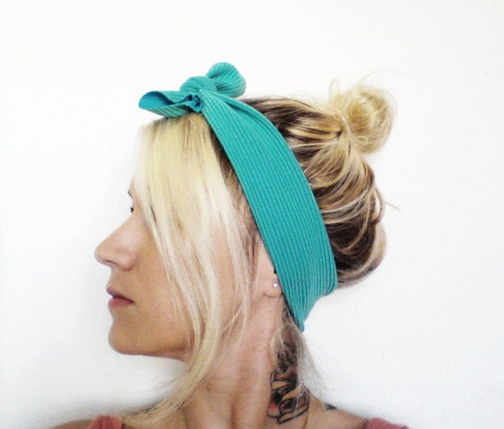 The Top Knot Headband In Aqua By SevenWhiteRabbits On Etsy   Il 570xN.472171017 5i8b 