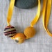 Sunflower Geometric Necklace - Crochet Beads Necklace - Crochet Jewelry - Simple Modern Necklace