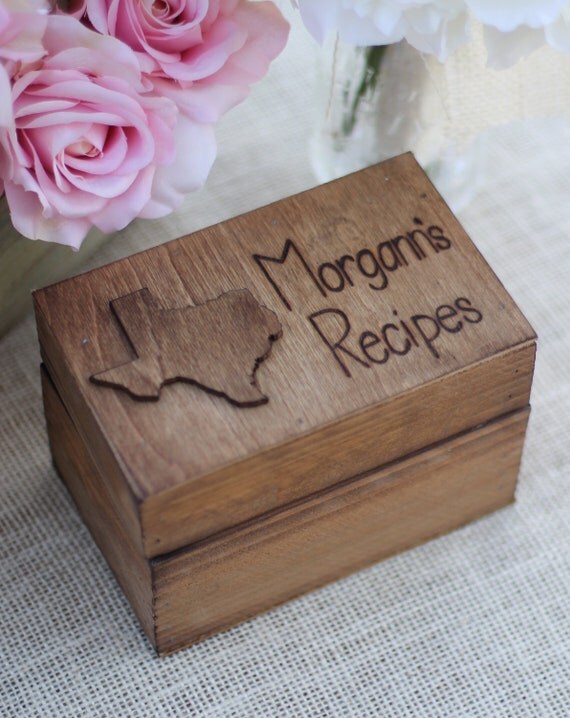 Items similar to Personalized Recipe Box by Steven and Rae Designs