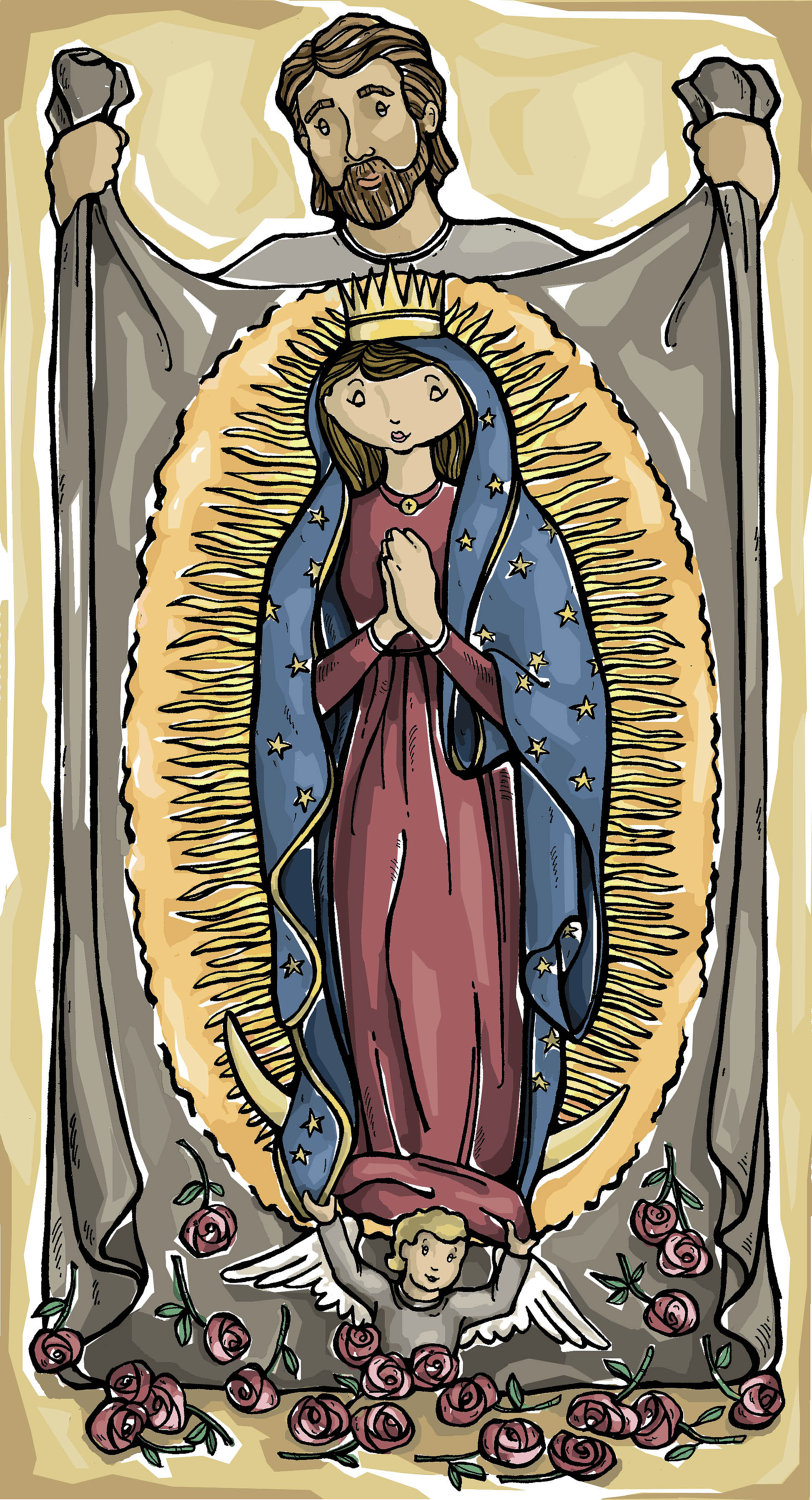 St. Juan Diego and Our Lady of Guadalupe Art Print 8 x 10