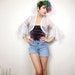 70s Angel Sheer White Bolero Bell Sleeves (XS)