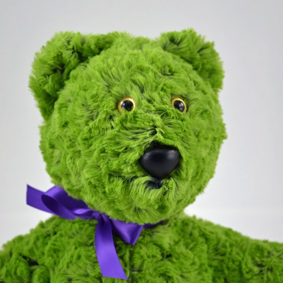 black and green teddy bear