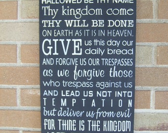 The Lord's Prayer/WEDDING Sign/ Hand Painted Wood Sign, Home Decor, Typography, Easter