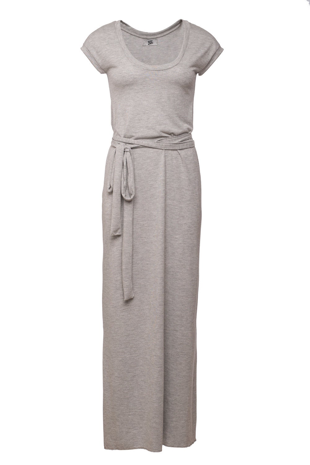 Casual Grey MAXI dress Long Tshirt dress grey jersey dress