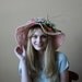 60s Floppy Easter Hat / Put a Bird in it / Flowers and Nature Hat / Butterflies in the Leafs Hat