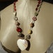 Pure of Heart Antique Victorian Heart Doll Purse Gemstone Bone Rosary Handmade Assemblage Necklace