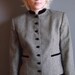 vintage tweed equestrian jacket / tight fit / neru collar / s