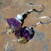Gemstone Earrings, Raw Stone Earrings, Natural Stone Earrings, Purple Earrings, Light Blue Aquamarine, Green Garnet Earrings, Handmade