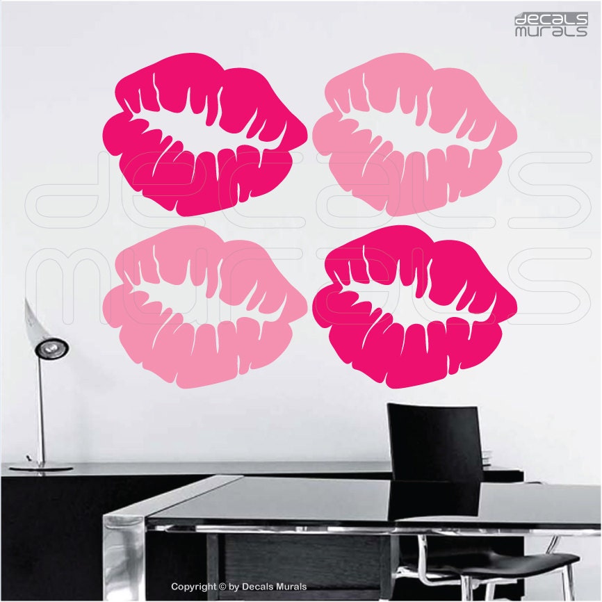 Wall decals POP ART LIPS inspired surface graphics interior