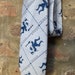 Vintage 1970s 70s Wide Necktie Tie JOKER Playing Cards Gambling Blue Mens