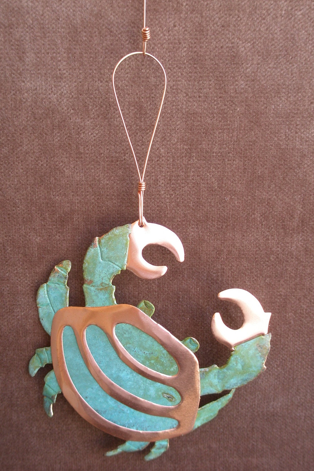 CRAB Copper Verdigris Ornament - Handcrafted in The Copper State (Arizona USA)