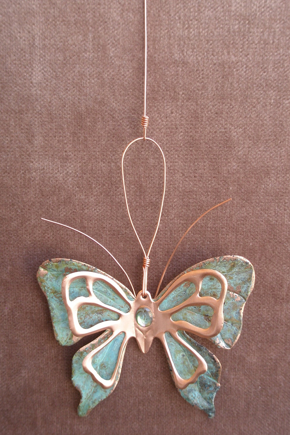 BUTTERFLY Copper Verdigris Ornament - Handcrafted in The Copper State (Arizona USA)