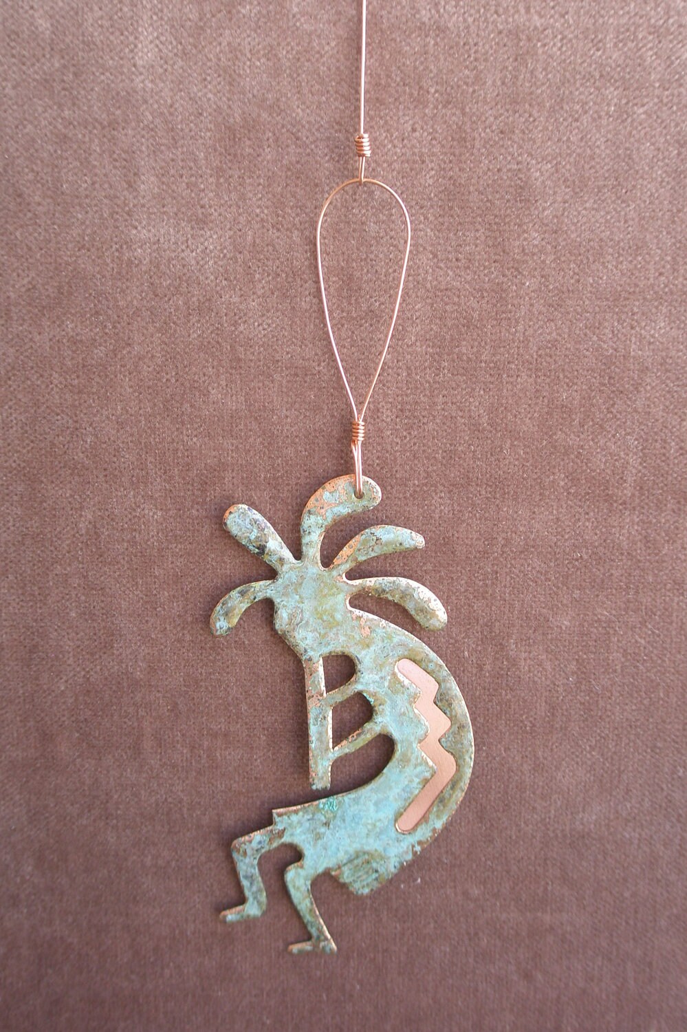 KOKOPELLI Copper Verdigris Ornament - Handcrafted in The Copper State (Arizona USA)