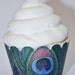 Peacock Themed Glitter Cupcake Wrappers - Standard Cupcake Wraps Set of 25