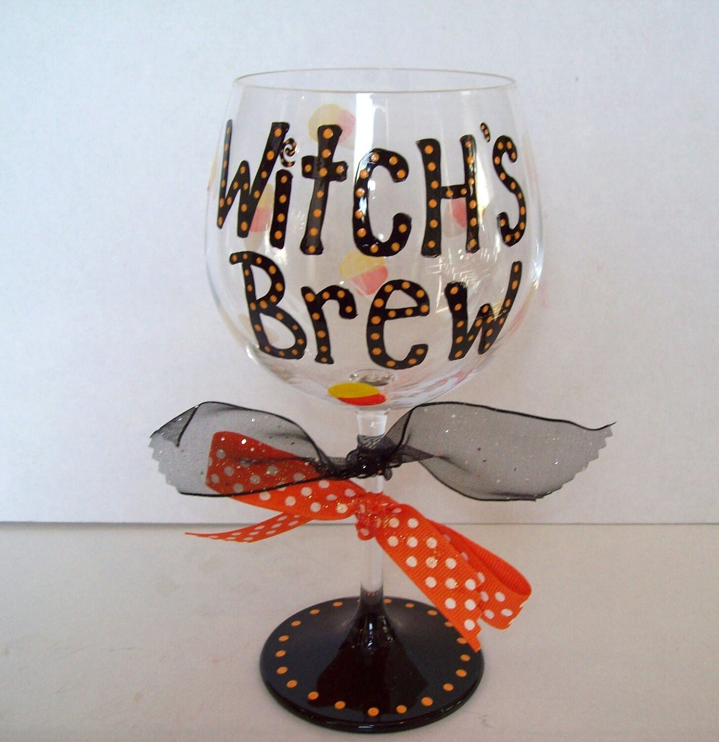 Witchs Brew Halloween Wine Glass