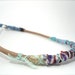wrapped necklace made of natural leather and mixed fibers,bohemian style and ecological minded