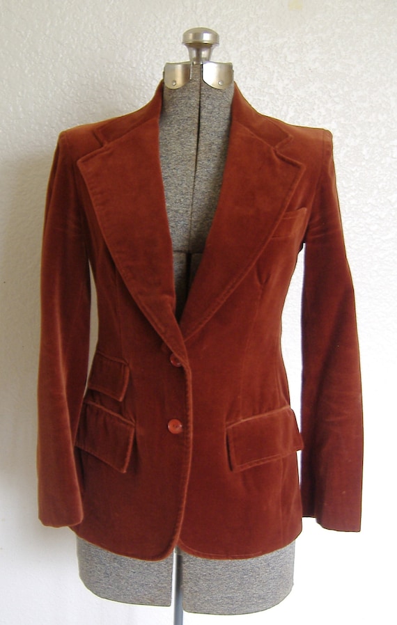 Luxurious Velvet Rust Colored Blazer by Chaus by tippygirlvintage