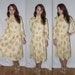 Meadowlark .. vintage 70s day dress / 1970s peasant floral prairie / boho pixie gypsy / high neck pussy bow secretary ... S M