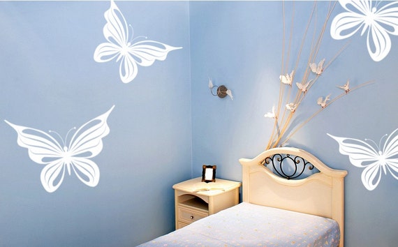 Butterfly Decals Vinyl Wall Art 4 Pack