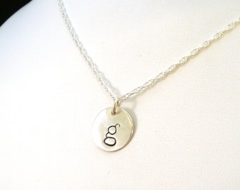 Lowercase Letter Necklace / Letter Jewelry / Personalized Letters Necklace / Gift for Her / Silver Initial Jewelry / Hand Stamped Jewelry