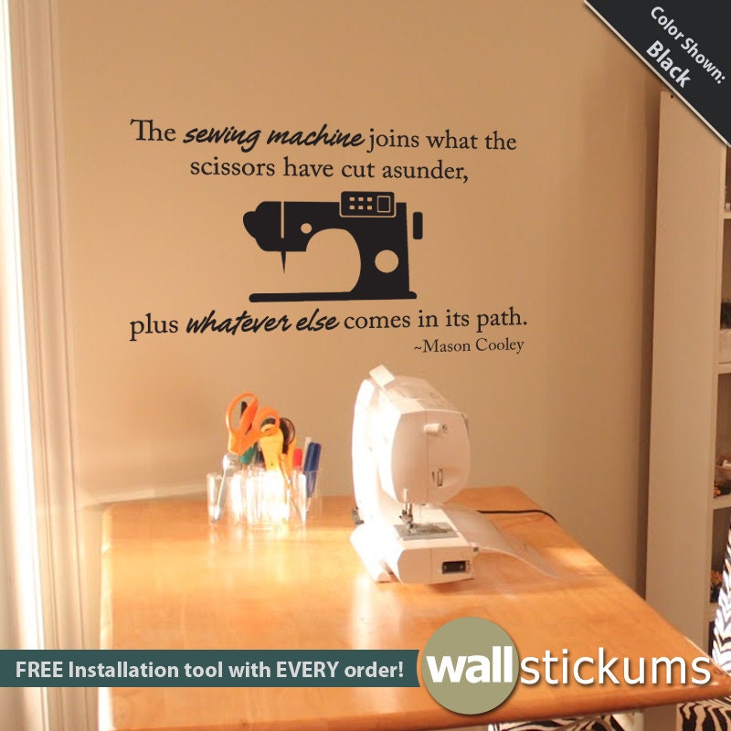 Wall Decal Sewing Quote Vinyl Wall Art Craft Quote Sticker