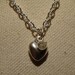 Rough diamond and silver heart necklace. free shipping.