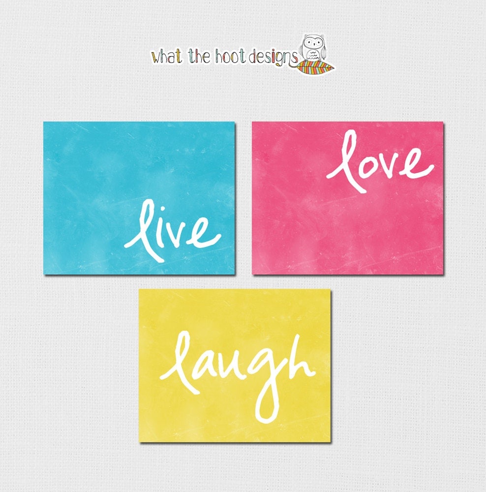 Printable Live Love Laugh Set of 3 Prints INSTANT DOWNLOAD