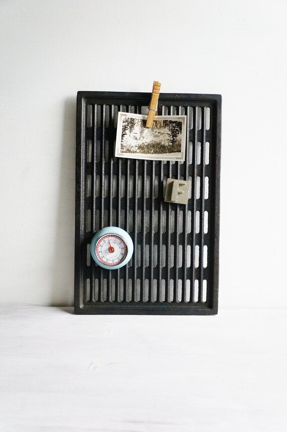 Industrial Metal Grate Bulletin Board Cast by fcollective