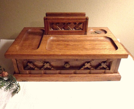 Men's Dresser Valet with Drawer Deluxe Wood by MountainThyme1