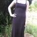 90s Grunge Goth Slinky Black Minimalist Bodycon Column Maxi Dress XS / S