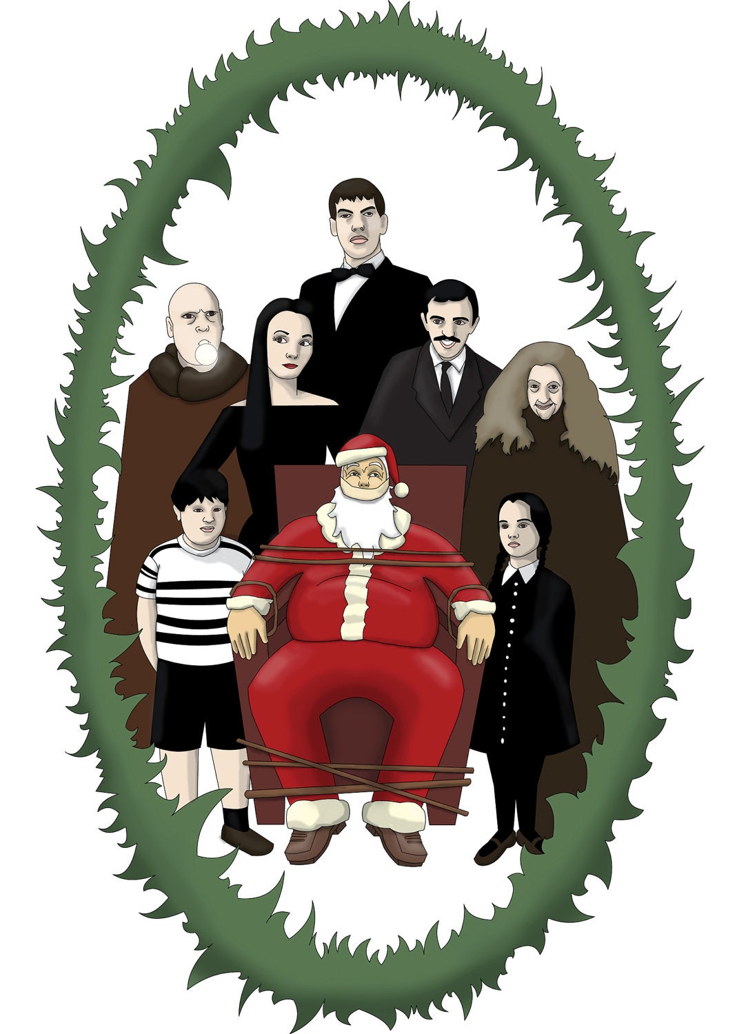 Addams Family Christmas Card by PrettyPuns on Etsy