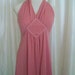 Vintage 70s maxi length halter dress long dress gown size 18 pink hippy retro