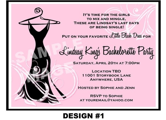 Bachelorette Party Invitation Wording Wear Black 9