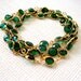 Vintage Swarovski Emerald Green Bezel Set Necklace
