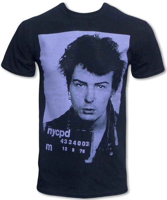 Sid Vicious Public Record Mugshot Tee Cool Punk by StrangeLoveTees
