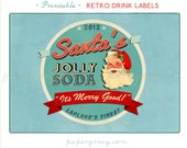 SALE Printable Retro Christmas Drink Soda bottle Labels Wraps Il_170x135