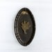 3D Miniature wall hanging plaquette FLOWER BOUQUET oval metal dish wall decor art - Vintage decorative floral plaque